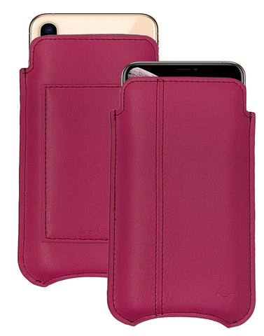 NueVue iPhone 11 Pro Max and iPhone Xs Max Wallet Case Napa Leather | Samba Red | Sanitizing Screen Cleaning Case