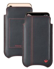 NueVue iPhone 11 Pro Max and iPhone Xs Max Wallet Case Napa Leather | Black | Sanitizing Screen Cleaning Case