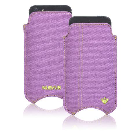 iPhone SE-1st Gen, 5 Pouch Case in Purple Canvas | Screen Cleaning antimicrobial lining