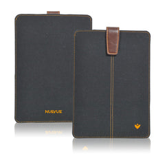 iPad mini Sleeve Case in Black Cotton Twill | Screen Cleaning Sanitizing Lining.