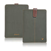 iPad mini Sleeve Case in Green Cotton Twill | Screen Cleaning Sanitizing Lining.