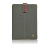 iPad mini Sleeve Case in Green Cotton Twill | Screen Cleaning Sanitizing Lining.