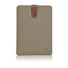 iPad mini Sleeve Case in Khaki Cotton Twill | Screen Cleaning Sanitizing Lining.